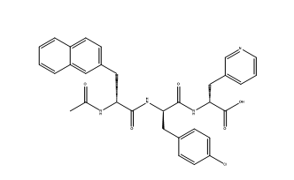 Structure of N-Acetyl-3-(2-naphthyl)-D-alanyl-4-chloro-D-phenylalanyl-3-(3-pyridyl)-D-alanyl CAS PNA-2730 N-Acetyl-3-(2-naphthyl)-D-alanyl-4-chloro-D-phenylalanyl-3-(3-pyridyl)-D-alanyl CAS PNA-2730