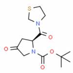 Structure of (2S)-4-Oxo-2-(3-thiazolidinylcarbonyl)-1-pyrrolidinecarboxylic acid tert-butyl ester CAS 401564-36-1