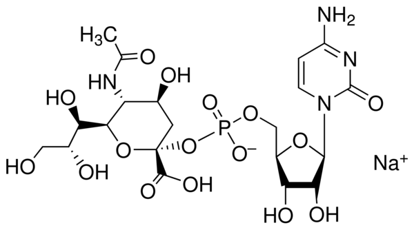 Structure of CMP Neu5Ac.2Na CAS 3063 71 61007117 62 5 600x337 - CMP-Neu5Ac.2Na CAS 3063-71-6(1007117-62-5,15839-70-0)