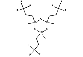 Structure of 135 Tris333 trifluoropropylmethylcyclotrisiloxane CAS 2374 14 3 - 1,3,5-Tris[(3,3,3-trifluoropropyl)methyl]cyclotrisiloxane CAS 2374-14-3