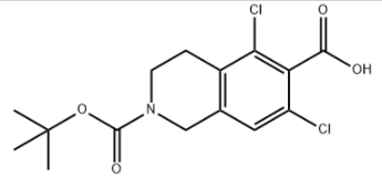 Structure of 5,7-Dichloro-3,4-dihydro-2,6(1H)-isoquinolinedicarboxylic acid 2-(1,1-dimethylethyl) ester CAS 851784-82-2 5,7-Dichloro-3,4-dihydro-2,6(1H)-isoquinolinedicarboxylic acid 2-(1,1-dimethylethyl) ester CAS 851784-82-2