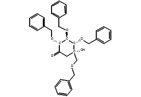 Structure of (2R,3S,4S,5S)-5-Hydroxy-2,3,4-tris(phenylmethoxy)-5-[(phenylmethoxy)methyl]-cyclohexanone CAS 115250-38-9