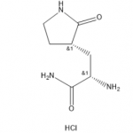 Structure of 3-Pyrrolidinepropanamide, α-amino-2-oxo-, hydrochloride CAS 2628280-48-6