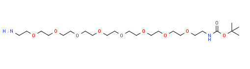 Structure of Boc NH PEG8 CH2CH2NH2 CAS 1052207 59 6 - Acid-PEG3-t-butyl ester CAS 1807539-06-5