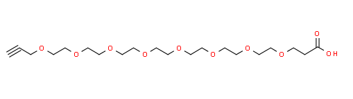 Structure of Propargyl PEG8 acid CAS 2055014 94 1 - Acid-PEG3-t-butyl ester CAS 1807539-06-5