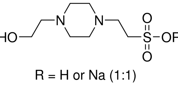 Structure of HEPES hemisodium salt CAS 103404 87 1 600x293 - HEPES hemisodium salt CAS 103404-87-1