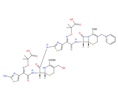 Structure of Ceftazidime dimer impurity 1 CAS 78439-06-21