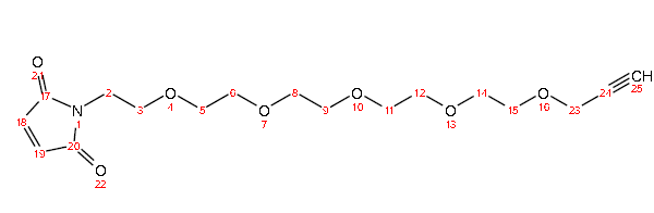 Structure of Mal PEG5 Propargyl CAS 2514947 01 2 600x196 - Mal-PEG5-Propargyl CAS 2514947-01-2