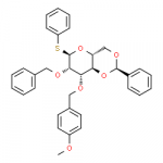 Structure of Phenyl 3-O-[(4-methoxyphenyl)methyl]-2-O-(phenylmethyl)-4,6-O-[(R)-phenylmethylene]-1-thio-alpha-D-mannopyranoside CAS 177943-74-7