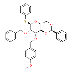 Structure of Phenyl 3 O 4 methoxyphenylmethyl 2 O phenylmethyl 46 O R phenylmethylene 1 thio alpha D mannopyranoside CAS 177943 74 7 - Ac3GlcNacProN3 CAS 361154-30-551