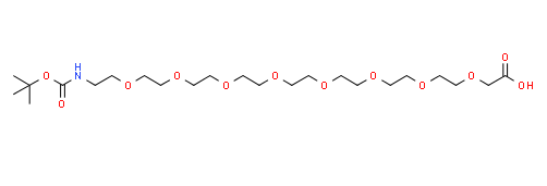 Structure of BOCNH PEG8 CH2COOH CAS 2147743 36 8 - AC-PEG-NHS CAS 139729-28-5560