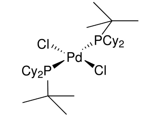 Structure of Bistert butyldicylcohexylphosphinedichloropalladiumII CAS 104889 13 6 554x400 - Di-t-butylcyclohexylphosphine Tetrafluoroborate CAS 2143022-27-7