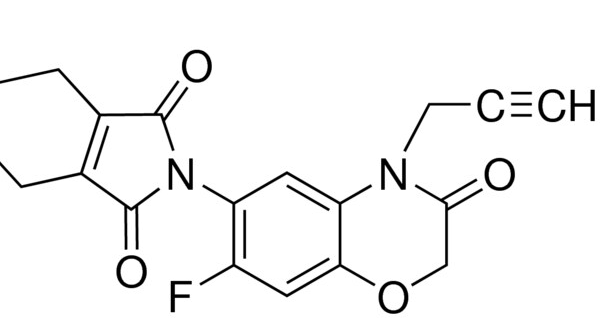 Structure of Flumioxazin CAS 103361 09 7 600x332 - Flumioxazin CAS 103361-09-7