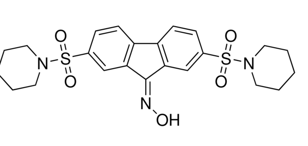 CIL56 (CA3, 2,7-bis(1-piperidinylsulfonyl)-9H-fluoren-9-one, oxime) CAS 300802-28-2 Structure of CIL56 CA3 27 bis1 piperidinylsulfonyl 9H fluoren 9 one oxime CAS 300802 28 2 600x285 - CIL56 (CA3, 2,7-bis(1-piperidinylsulfonyl)-9H-fluoren-9-one, oxime) CAS 300802-28-2
