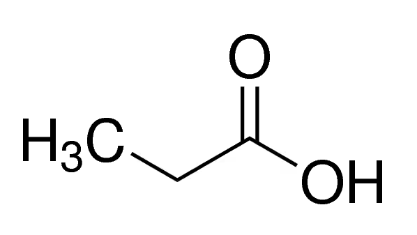 Structure of Propionic acid CAS 79 09 4 - vinyl chloride-co-vinylidene chloride CAS 9011-06-7