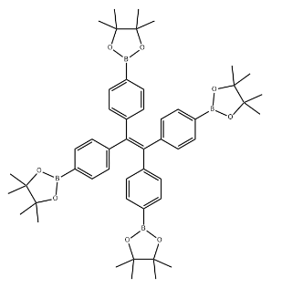 structure of 1122 Tetrakis4 4455 tetramethyl 132 dioxaborolan 2 ylphenylethene CAS 1660996 72 4 - 2,3,8,9,14,15-hexa(4-formylphenyl)diquinoxalino[2,3-a:2′,3′-c]phenazine CAS 2307218-00-2