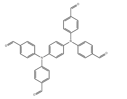 structure of 4444 14 PhenylenebisazanetriyltetrabenzaldehydeCAS854938 59 3 - 4,4',4'',4'''-(1,4-Phenylenebis(azanetriyl))tetrabenzaldehyde CAS 854938-59-3