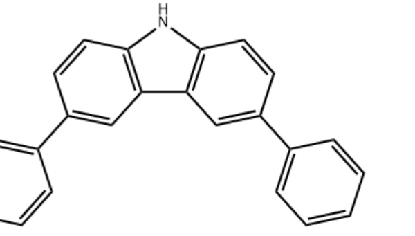 Structure of 36 Diphenyl 9H carbazole CAS 56525 79 2 600x341 - 3,6-Diphenyl-9H-carbazole CAS 56525-79-2