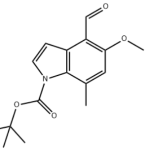 Structure of 5 Methoxy 7 Methyl t boc 1H indole 4 carbaldehyde CAS 1481631 51 9 150x150 - (S)-3,3'-Bis(2,4,6-trimethylphenyl)-5,5',6,6',7,7',8,8'-octahydro-1,1'-bi-2-naphthyl Hydrogen Phosphate CAS WICPC00040