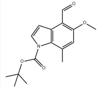 Structure of 5 Methoxy 7 Methyl t boc 1H indole 4 carbaldehyde CAS 1481631 51 9 - 5-Methoxy-7-Methyl-t-boc-1H-indole-4-carbaldehyde CAS 1481631-51-9