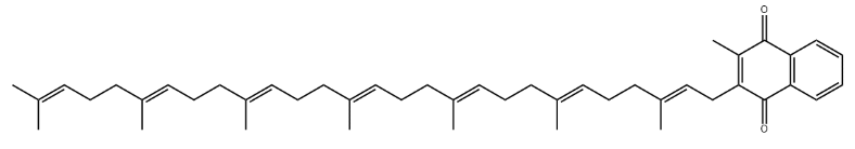Structure of Vitamin K2(35),MK-7(trans) CAS 2124-57-4