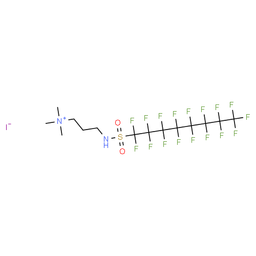Structure of N,N-dimethyl,3-perfluorooctylsulfonylpropyl-aminium, iodide CAS 1652-63-7