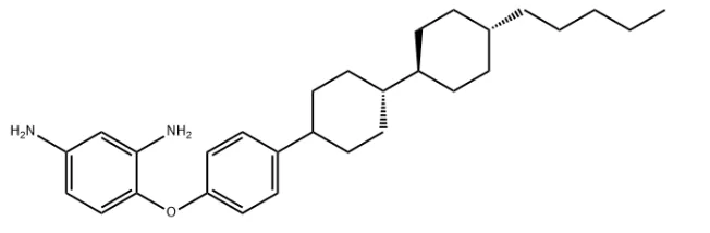 Structure of 4-(4-(4'-pentylbi(cyclohexan)-4-yl)phenoxy)benzene-1,3-diamine CAS 1064657-09-5