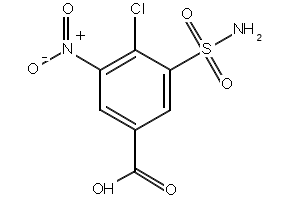 Structure of 4-Chloro-3-nitro-5-sulfamoylbenzoic Acid CAS 22892-96-2
