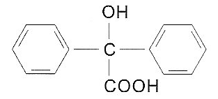 Structure of Benzilic acid CAS 76-93-7