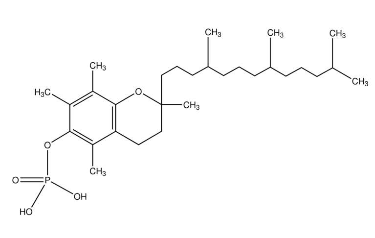 Structure of +--ALPHA-TOCOPHEROL PHOSPHATE DISODIUM SALT CAS 60934-46-5