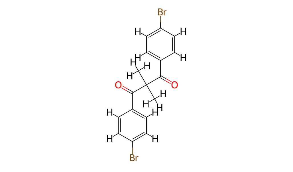 Structure of 2,2-dimethyl-1,3-bis(4-bromophenyl)propane-1,3-dione CAS 155886-75-2