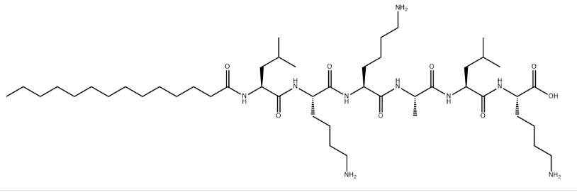 Structure of Myristoyl Hexapeptide-16 CAS 959610-54-9