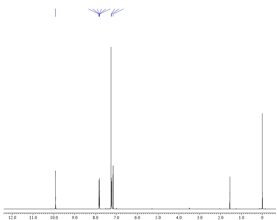 NMR of 4,4',4'',4'''-(1,4-Phenylenebis(azanetriyl))tetrabenzaldehydeCAS854938-59-3