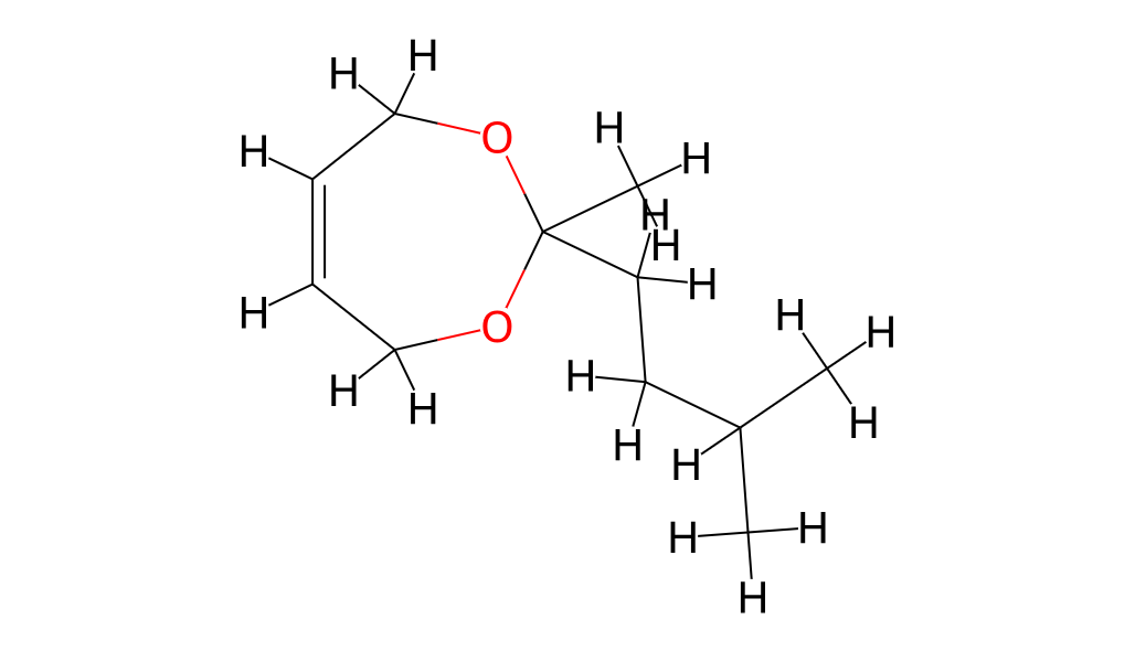 Structure of 4, 7-Dihydro-2-methyl-2-(3-methylbutyl)-1,3-dioxepin CAS 53338-05-9
