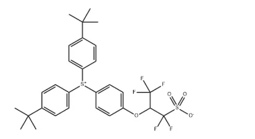 Structure of Sulfonium, [4-[1-(difluorosulfomethyl)-2,2,2-trifluoroethoxy]phenyl]bis[4-(1,1-dimethylethyl)phenyl]-, inner salt CAS 1465790-38-8