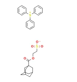 Structure of Sulfonium, triphenyl-, salt with 2-sulfoethyl tricyclo[3.3.1.13,7]decane-1-carboxylate (11) CAS 1228823-28-6