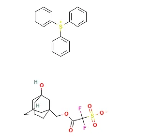 Structure of Triphenylsulfonium (3-hydroxytricyclo[3.3.1.13,7]decane-1-methoxycarbonyl)difluoromethane sulfonate CAS 912290-04-1