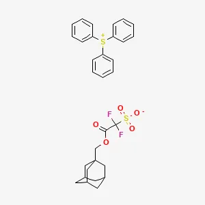 Structure of Triphenylsulfonium salt with 1-(tricyclo[3.3.1.13,7]dec-1-ylmethyl) 2,2-difluoro-2-sulfoacetate (11) CAS 1022939-88-3