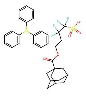 Structure of Sulfonium, triphenyl-, salt with 3,3,4,4-tetrafluoro-4-sulfobutyl tricyclo[3.3.1.13,7]decane-1-carboxylate CAS 1001347-91-6