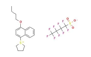 Structure of 1-(4-Butoxy-1-naphthalenyl)tetrahydro-thiophenium perfluorobutanesulfonate CAS 209482-18-8