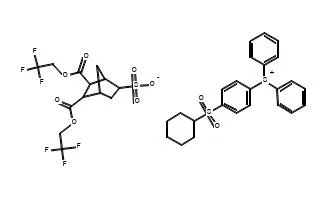 Structure of (4-(cyclohexylsulfonyl)phenyl)diphenylsulfonium <span class="caps">CAS</span> 1379516-10-5 Structure of (4-(cyclohexylsulfonyl)phenyl)diphenylsulfonium CAS 1379516-10-5