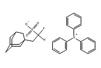Structure of Sulfonium, triphenyl-, α,α-difluorotricyclo[3.3.1.13,7]decane-1-ethanesulfonate CAS 1146597-81-0
