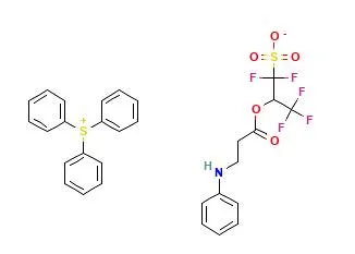 Structure of Triphenyl sulfonium 1,1,3,3,3-pentafluoro-2-(3-(N-phenylamino))propionyloxy-1-sulfonate CAS 1451961-31-1