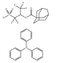 Structure of Triphenyl sulfonium, salt with 1-(difluorosulfomethyl)-2,2,2-trifluoroethyl tricyclo[3.3.1.13,7]decane-1-carboxylate (11) CAS 911683-93-7