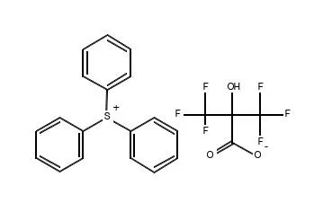 Structure of Triphenylsulfonium 3,3,3-trifluoro-2-hy-droxy-2-trifluoromethylpropionate CAS 365971-74-0