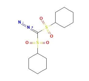 Structure of <span class="caps">BIS</span>(<span class="caps">CYCLOHEXYLSULFONYL</span>)<span class="caps">DIAZOMETHANE</span> <span class="caps">CAS</span> 138529-81-4 Structure of BIS(CYCLOHEXYLSULFONYL)DIAZOMETHANE CAS 138529-81-4